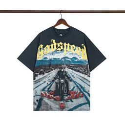 thumbnail for God*peed 25SS Vintage Wash Distressed Short Sleeve T-Shirt Relaxed Fit Wash Black QC