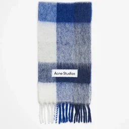 thumbnail for 2023 autumn and winter star with the same Yang Mi's new thickened warm rainbow plaid scarf tassel color-blocked AC shawl