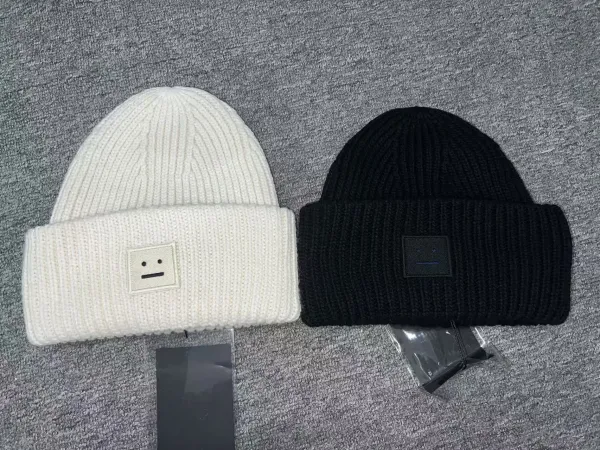 Acne Studios Face Patch Beanie Black - 2