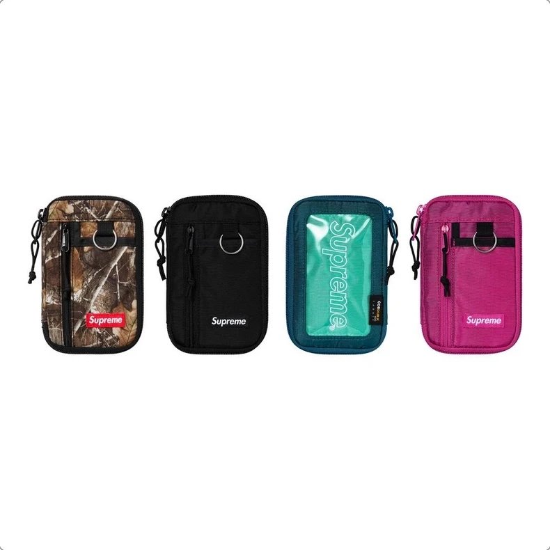 Supreme Camo/Black/Teal/Pink Zipper Pouch