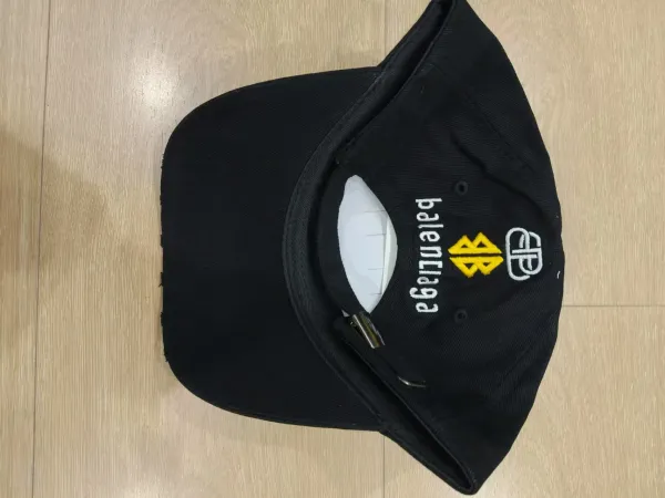 Balenciaga Multi-Logo Embroidered Black Baseball Cap - 6