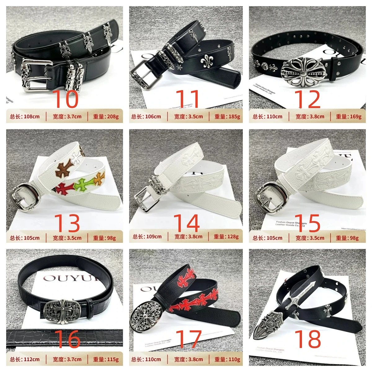 Chrome Hearts x Supreme Cross Motif Leather Belt Black Multicolor product detail 2 in Litbuy spreadsheet finds