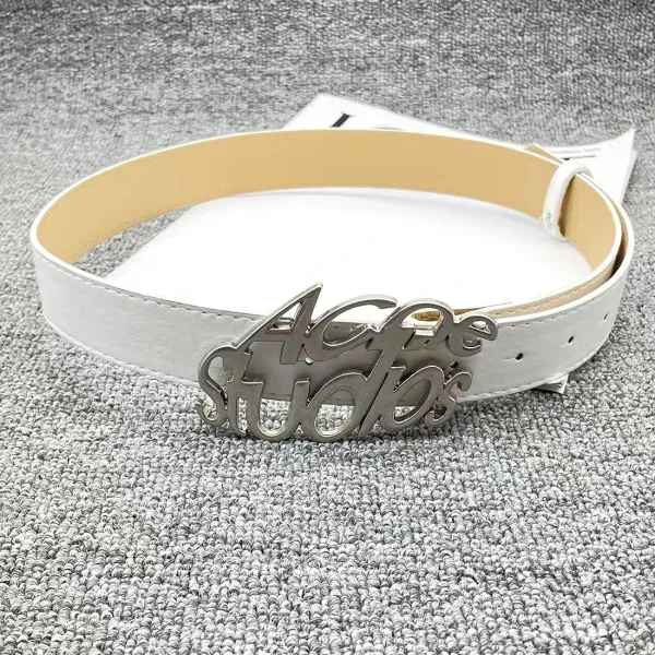 Acne Studios Logo Buckle Leather Belt Black - 3