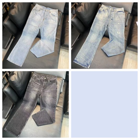Acne Three-Color Washed Trendy Jeans TH