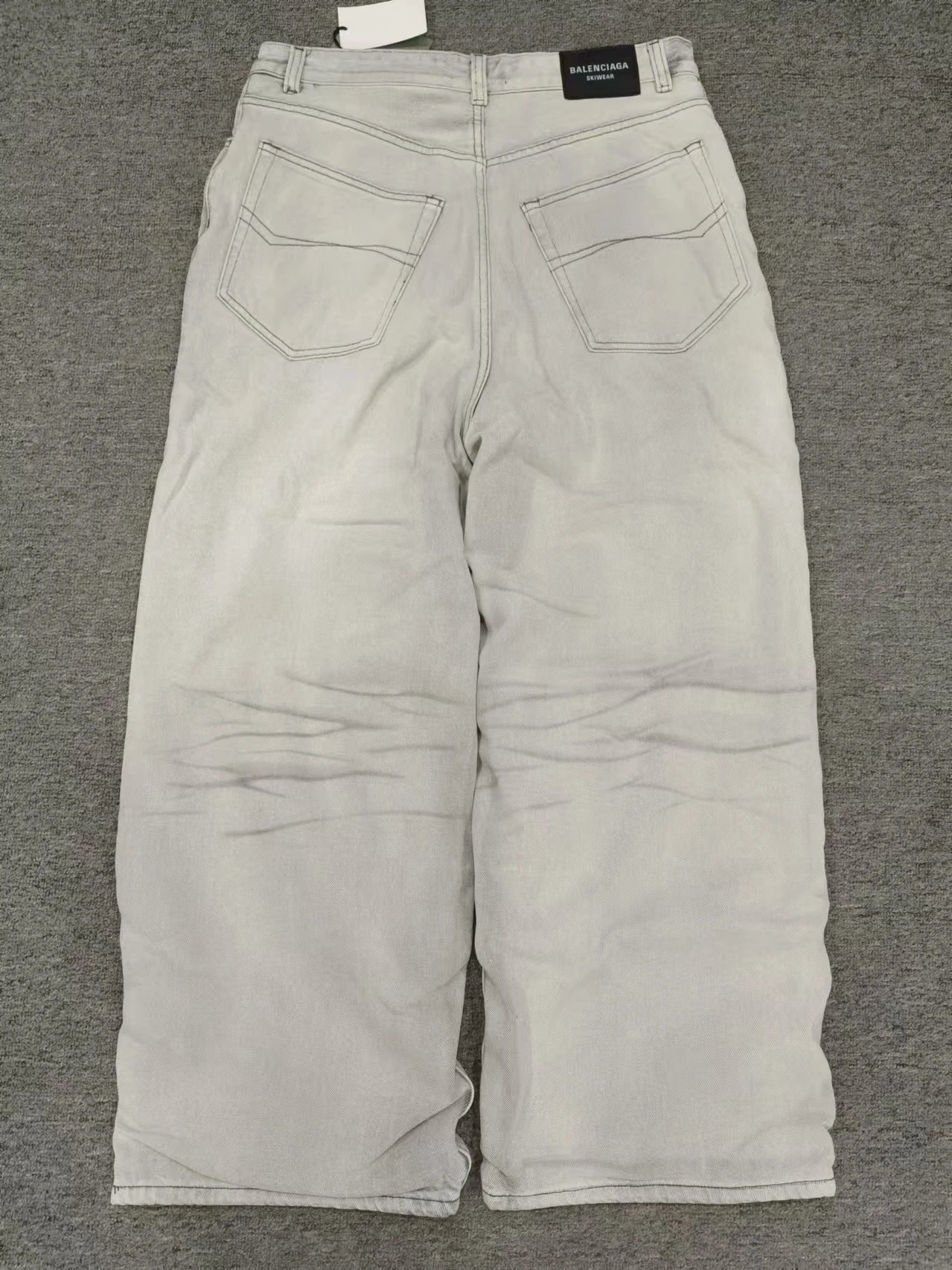 Balenciaga Wide Leg Light Gray Denim Jeans