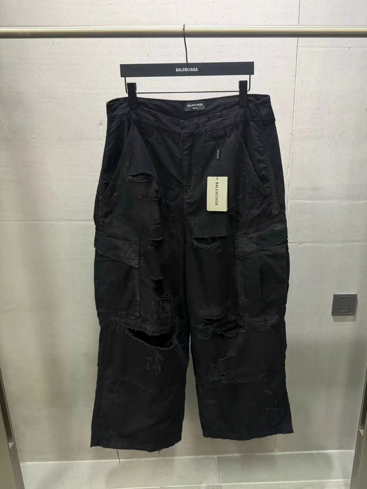 BLC 26ss new double-layer distressed work pants