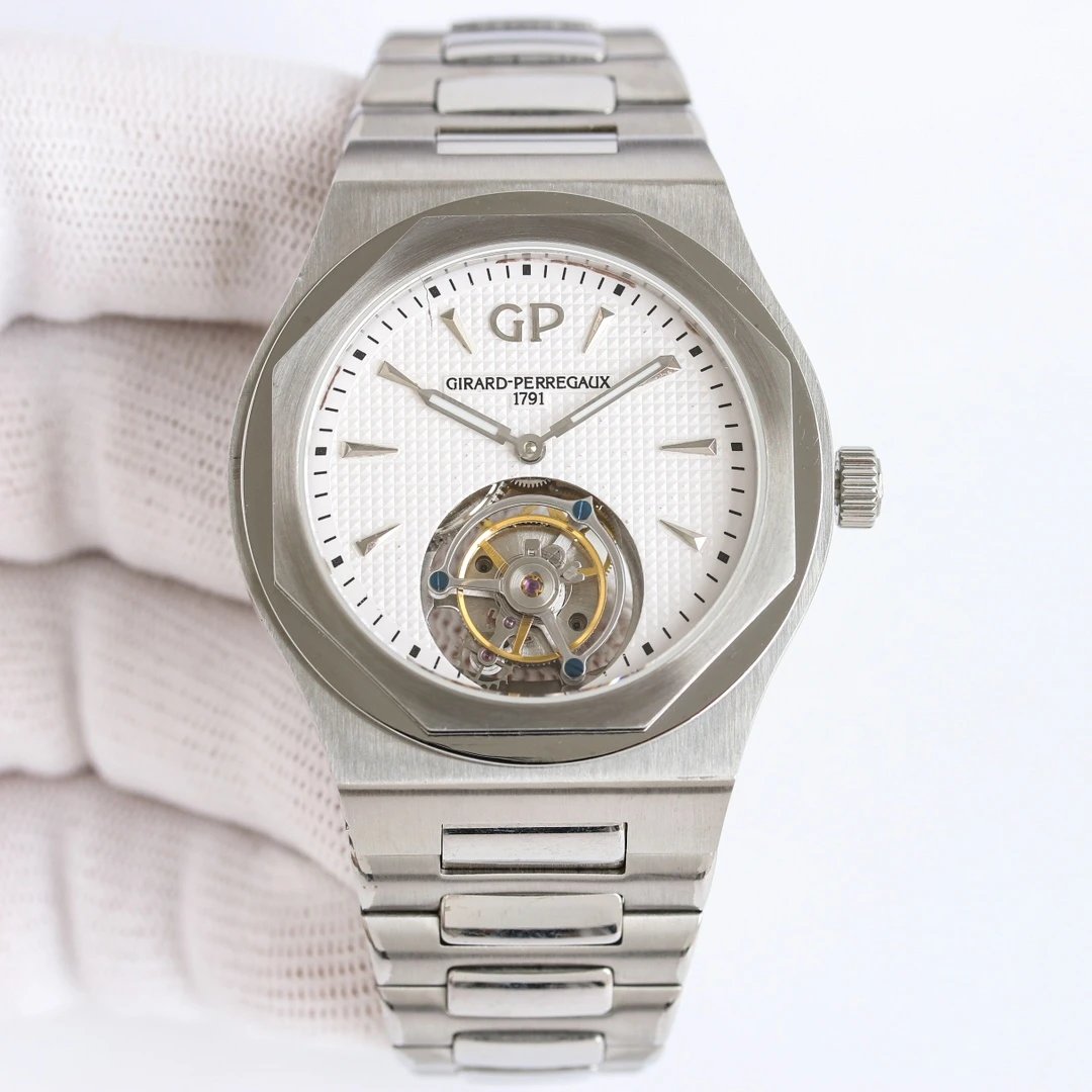 Girard-Perregaux Laureato Tourbillon Watch - White Dial / Blue Dial / Rose Gold Case