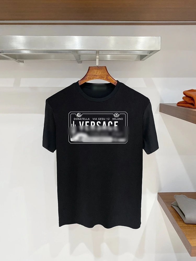 Versace T-Shirts Graphic Print Crew Neck — SKU-01-F 01 Black
