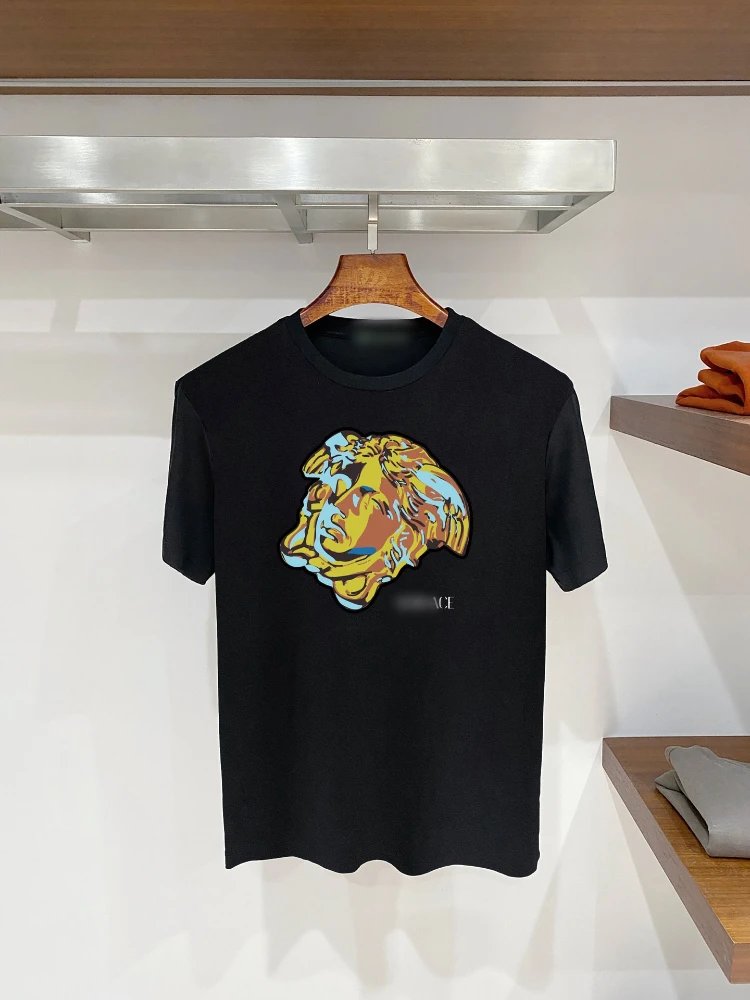 Versace T-Shirts Graphic Print Crew Neck — SKU-03-F 02 Black