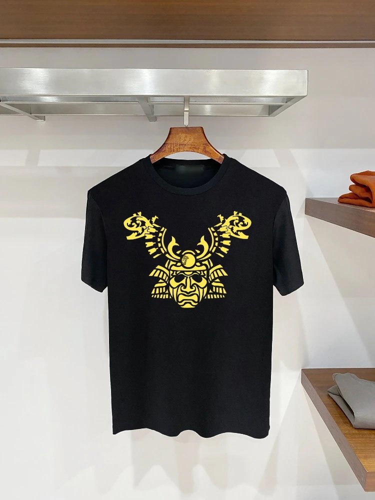 Versace T-Shirts Graphic Print Crew Neck — SKU-31-F 18 Black