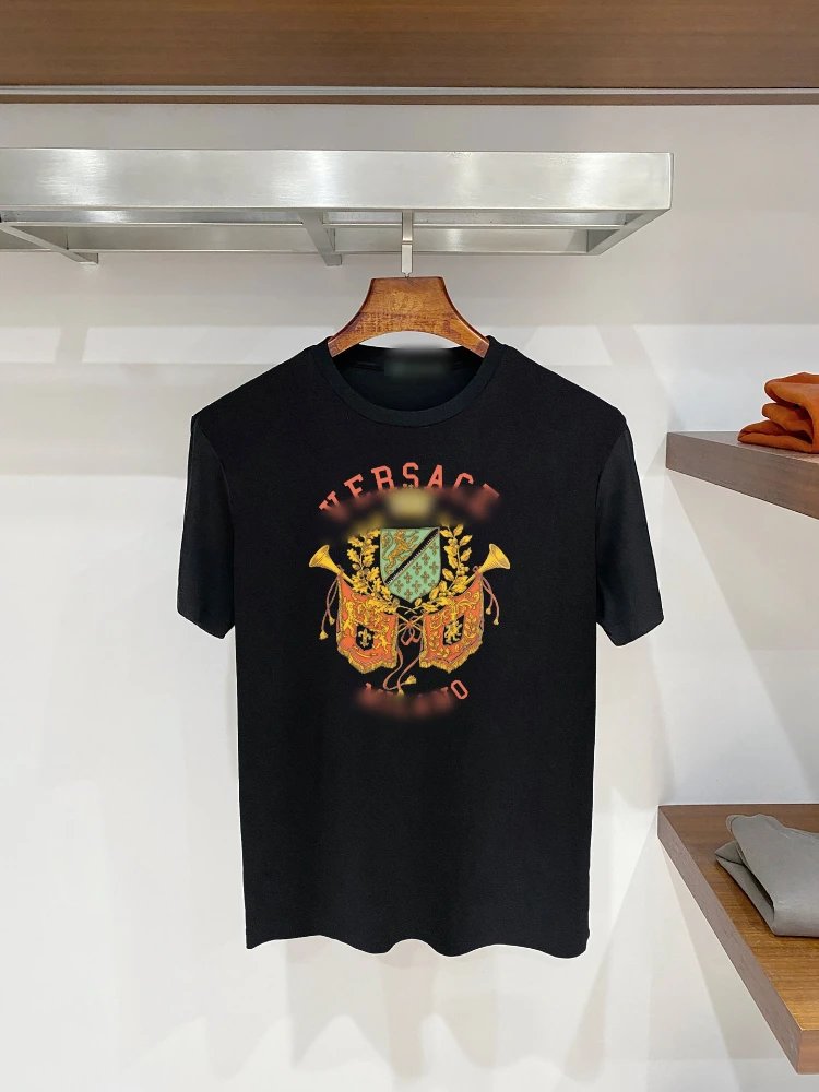 Versace T-Shirts Graphic Print Crew Neck — SKU-11-F 07 Black