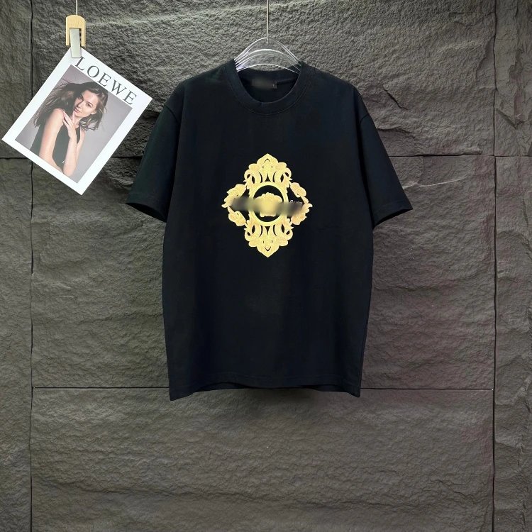 Versace T-Shirts Graphic Print Crew Neck — SKU-38-F 22 Black