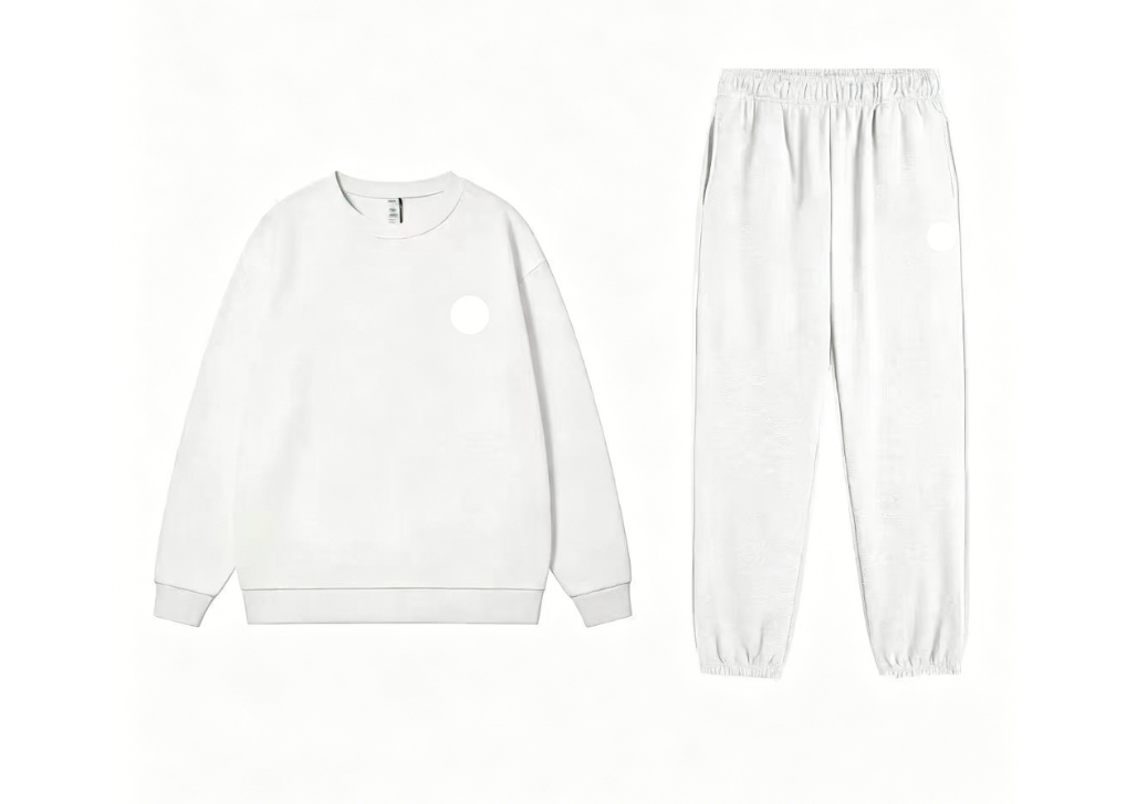 White round neck ankle binding set