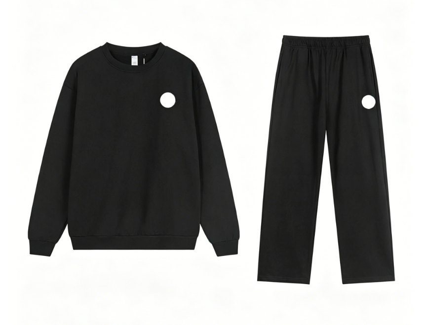 Deep gray round neck straight tube set