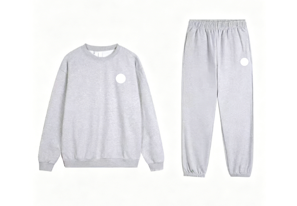 White gray round neck ankle binding set