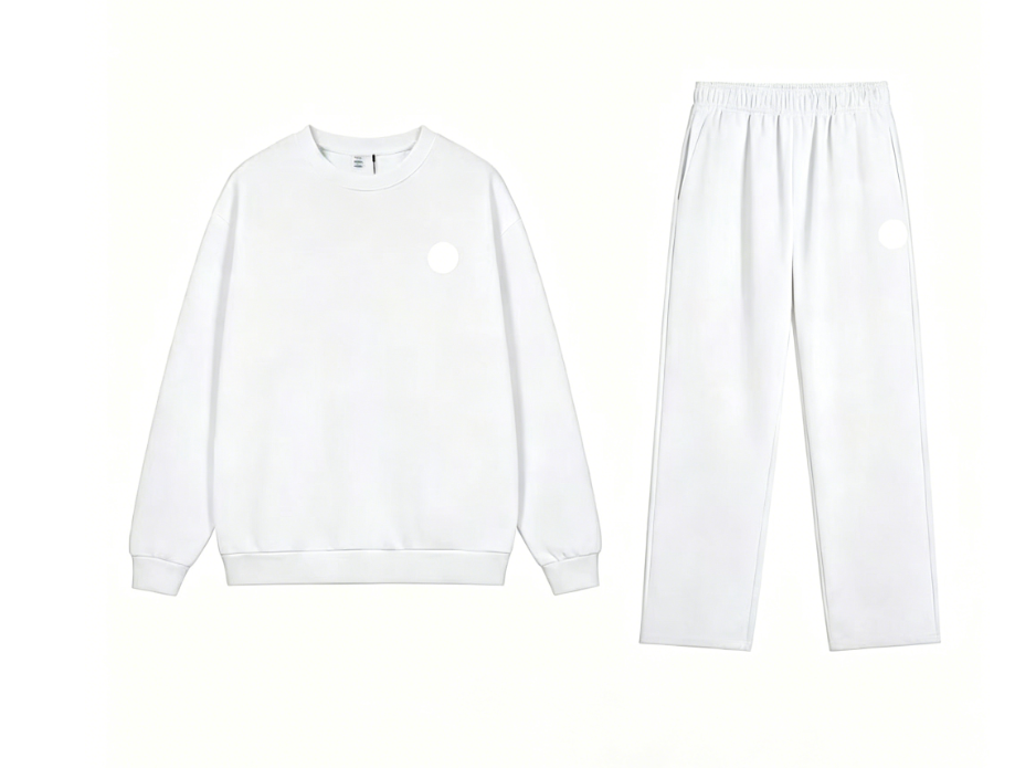 White round neck straight tube set