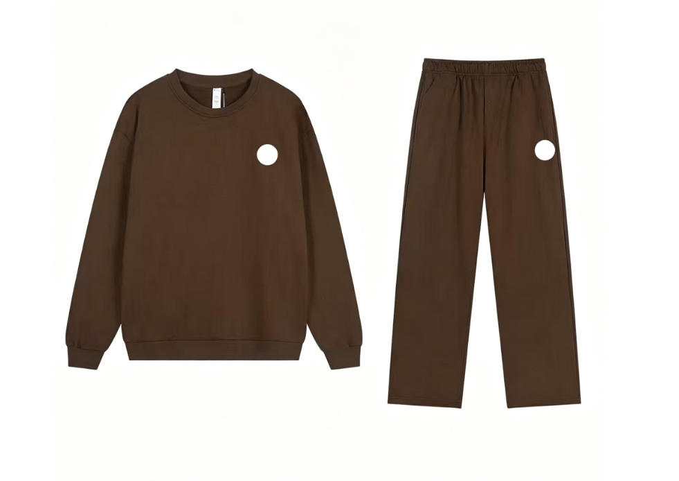 Dark Brown Round Neck Straight Tube Set