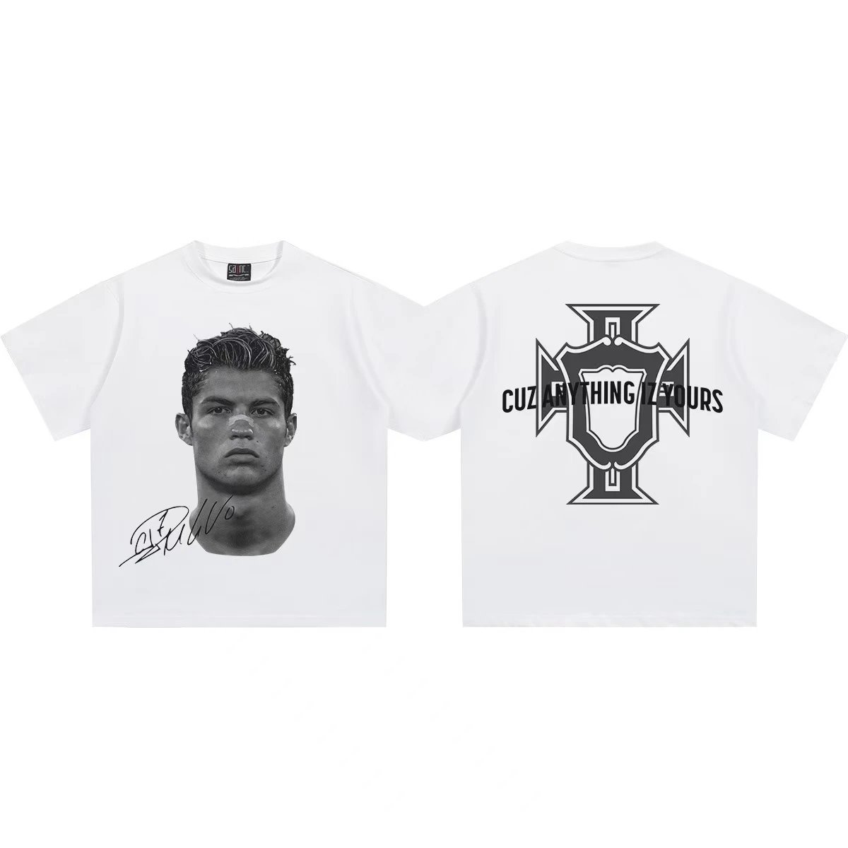 white short-sleeved shirt