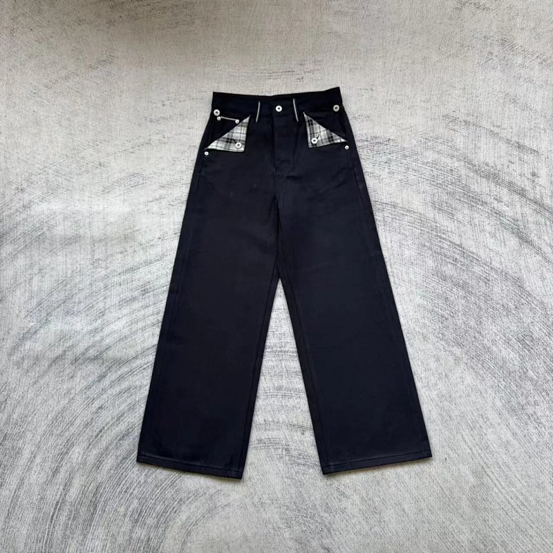 Fyredwrld Plaid fabric selvedge jeans