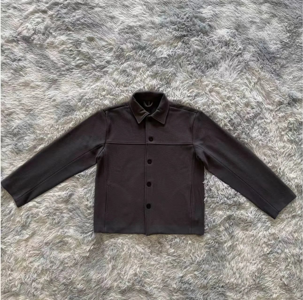 Black Button-Up Collared Jacket