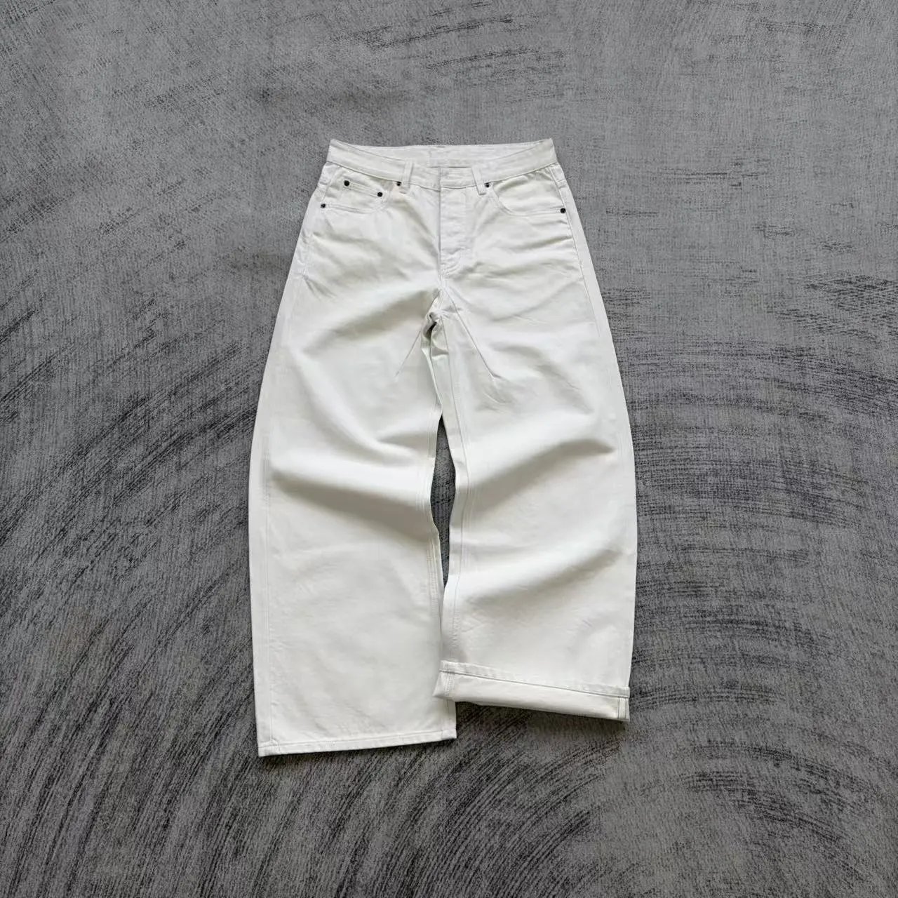Fired World Selvedge Curved Blade Jeans White