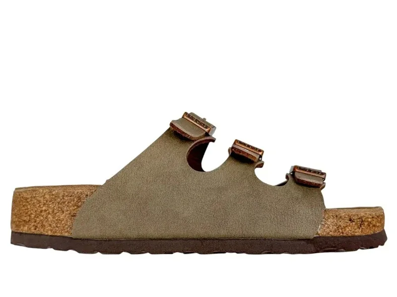 Birkenstock Florida Flex Platform Slides Khaki