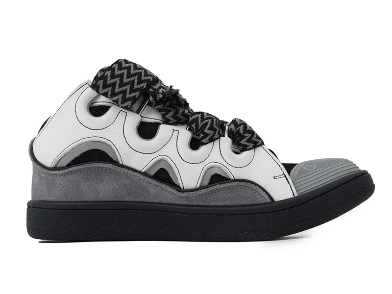 Lanvin Curb Sneakers Negro Blanco Gris