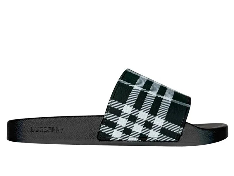 Burberry Check Slide Black Check Sandals