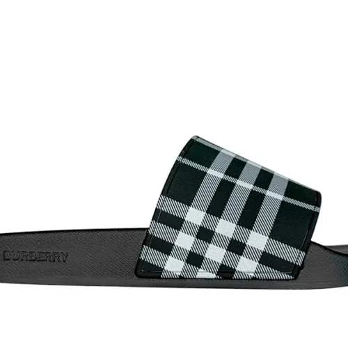Burberry Vintage Check Furley Slides Negro/Blanco