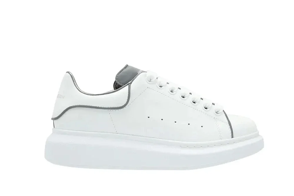 Alexander McQueen Zapatillas de Plataforma Cuero Gris Blanco