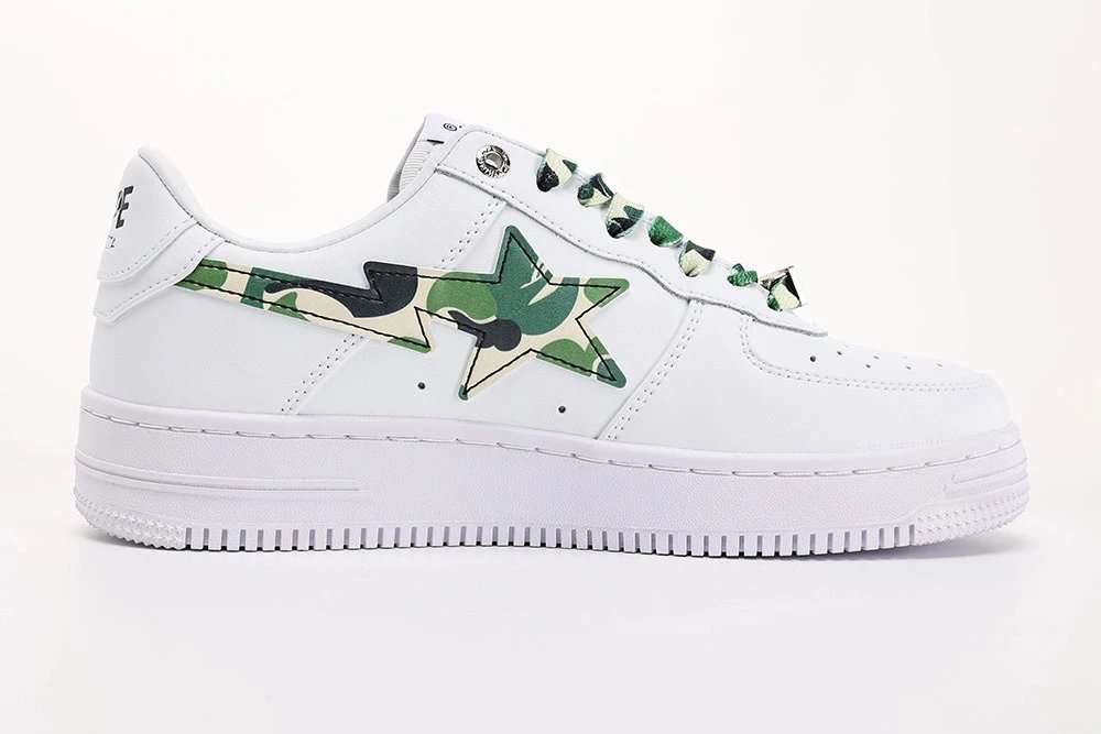 A Bathing Ape Bape STA White Camo Sneakers