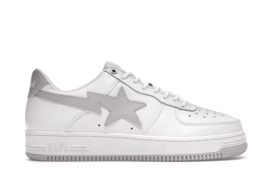 A Bathing Ape Bape STA White Grey Sneakers