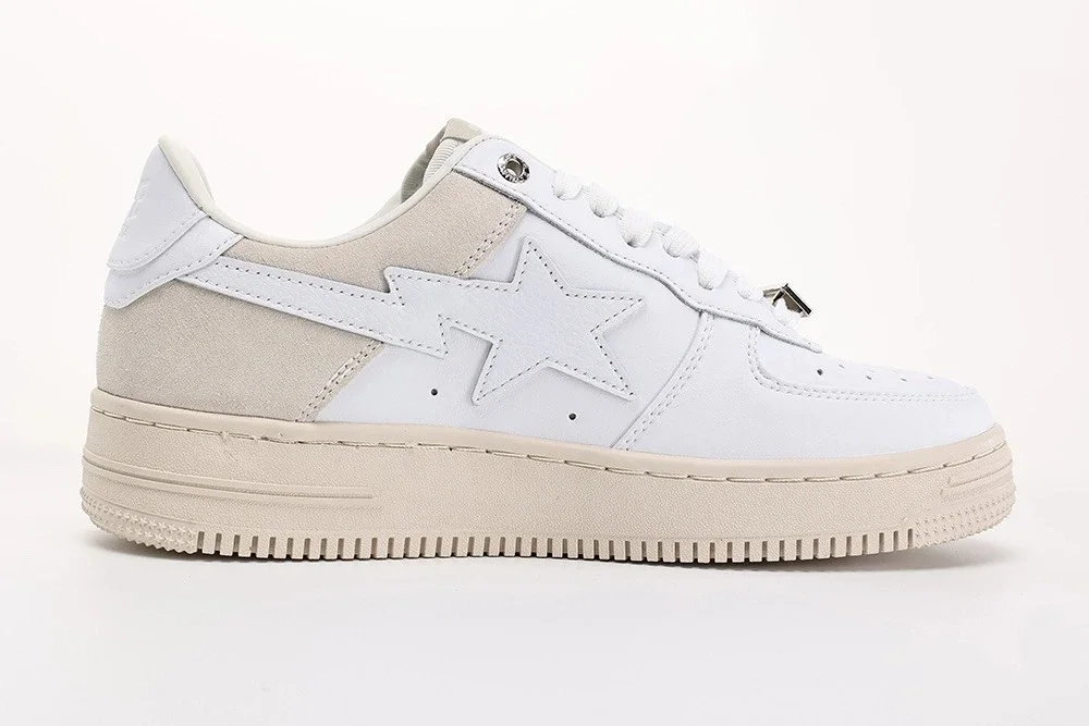 Bapesta Low Suede Heel Blanco
