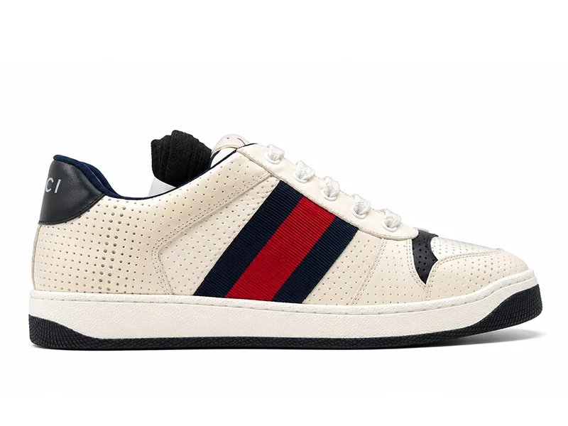 Gucci Screener Sneaker Blanco Azul Oscuro