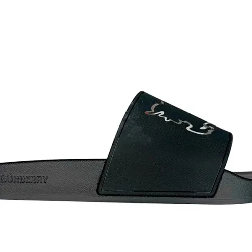 Burberry Vintage Check Furley Slides Negro
