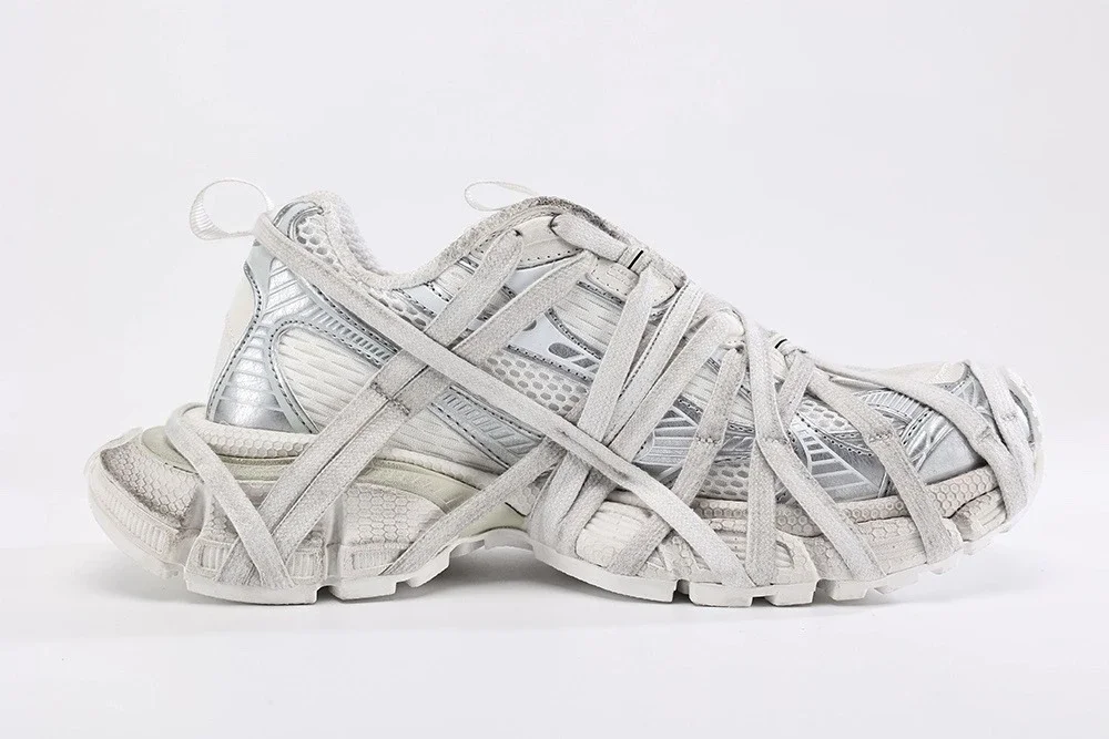 Balenciaga Chunky Mesh Sneakers Plata Blanco Talla 3XL