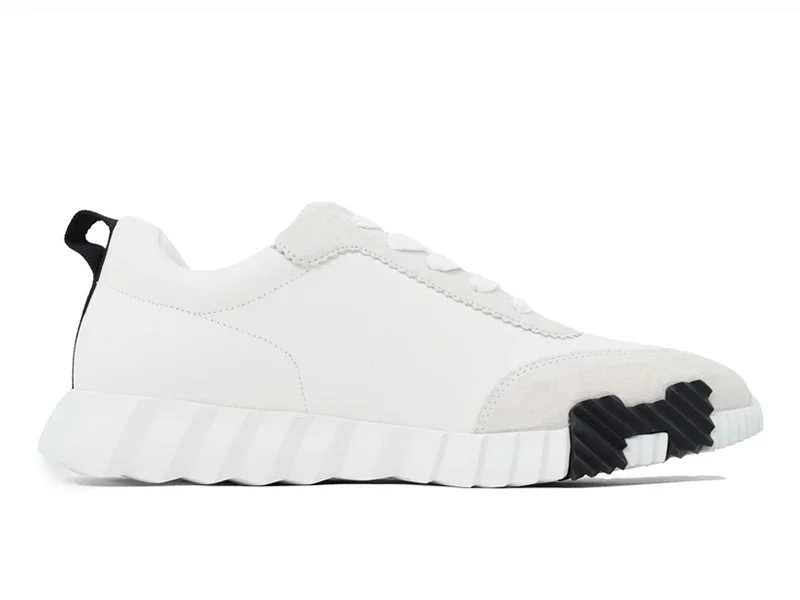Hermès Bouncing Zapatilla Gamuza Blanca