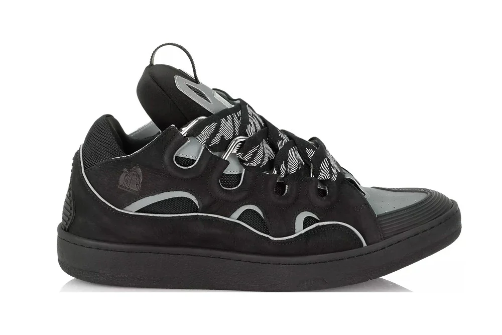 Lanvin Curb Sneakers de Cuero Chunky Negro