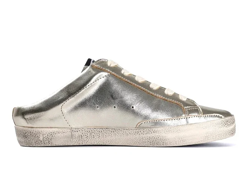 Golden Goose DB Super-Star Sabot Platinum Foiled Leather