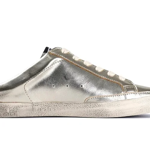 Golden Goose DB Super-Star Sabot Platinum Foiled Leather