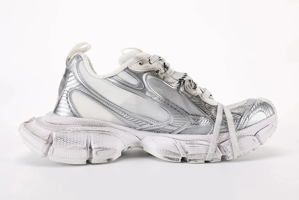 Balenciaga Runner White Silver Sneakers