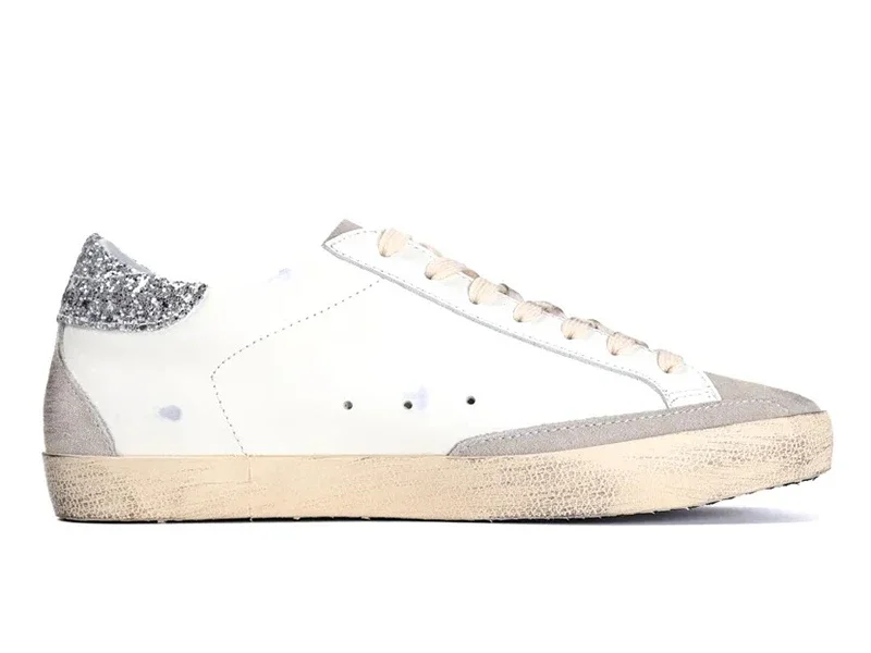 GGDB Super Star Sneakers Blanco/Gris Oscuro Brillo