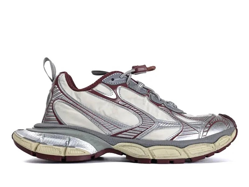 Balenciaga Runner Silver Burgundy Sneakers