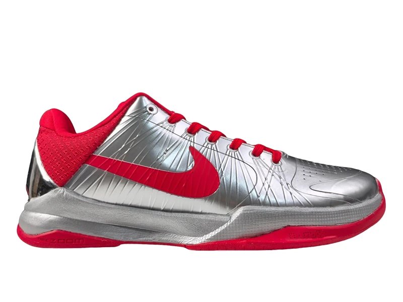 Nike Zoom Kobe 5 Silver Red Sneakers