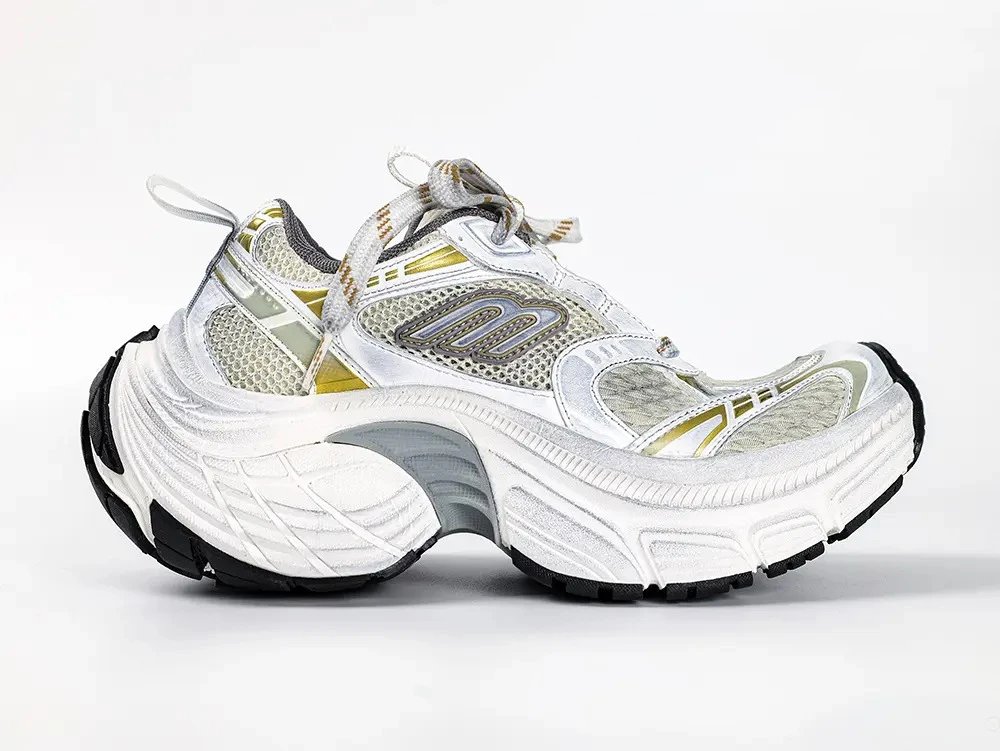 Balenciaga Runner White Silver Sneakers
