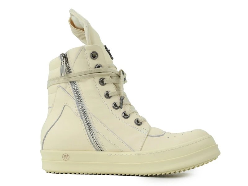 Rick Owens Geobasket Cream Sneakers
