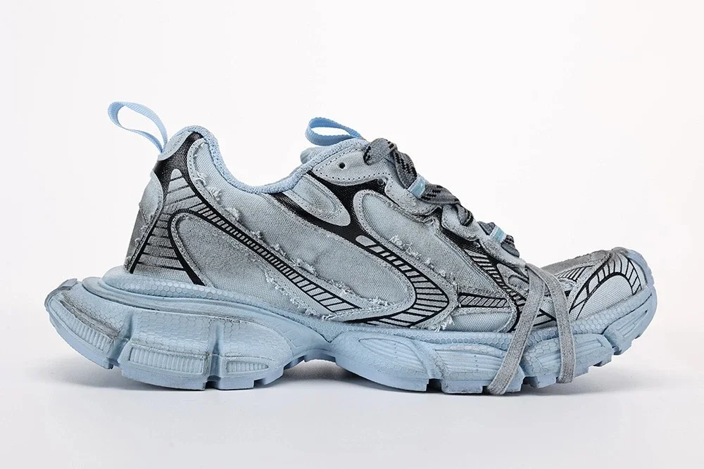 Balenciaga Destroyed Canvas Light Blue Size 3XL