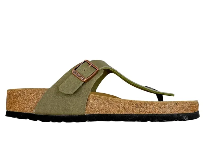 Birkenstock Gizeh Birko-Flor Slides Verde