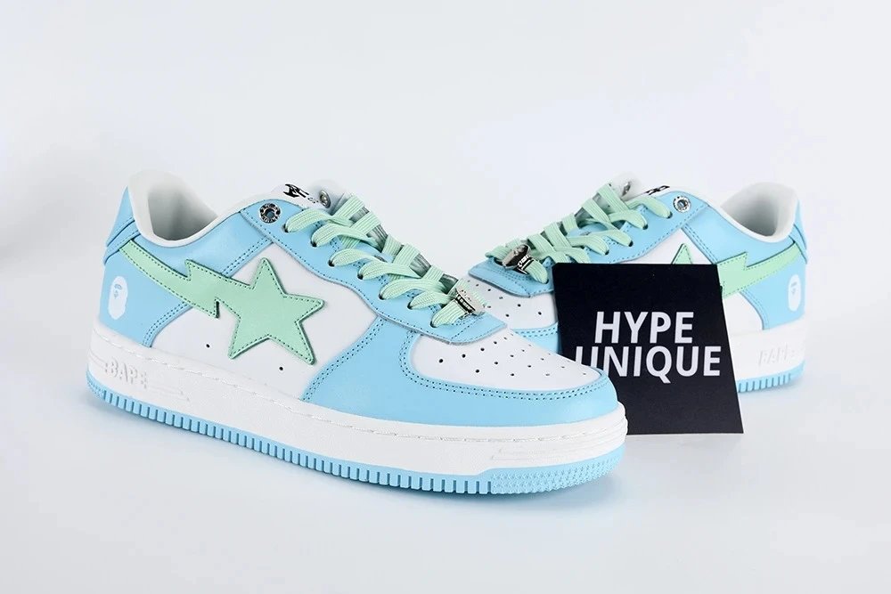 A Bathing Ape Bape STA Blue Green Sneakers
