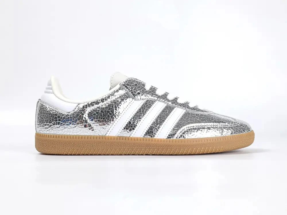 Samba OG Silver Metallic Cracked Leather